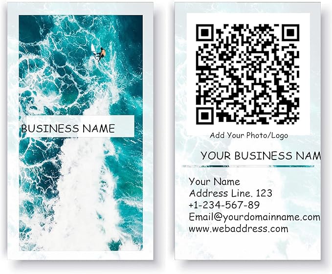 200/500Pcs Business Card Customization (Add Picture or Logo), Thick Coated Paper Business Card Double-sided Printing-2"x3.5" Inches (Color-C)