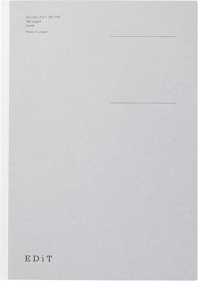 MARK'STYLE EDiT Designed for Clear Thinking, Thin, Lightweight, and Smooth to Write On” — 160-Page Notebook (A4 (Blank))