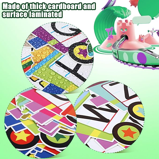 Outus Alphabet Train Bulletin Board Set Animals Alphabet Line Cards for Classroom Wall Letters Banner Decor Early Learning Bedroom Nursery Playroom Decorations Children Kids Teens