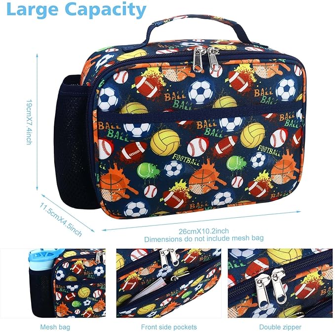 RHCPFOVR Kids Lunch Bag - Insulated Lunch Box for Boys Girls,Washable Lunch Bag and Reusable Toddler Leak-proof Lunchbox for School and Daycare