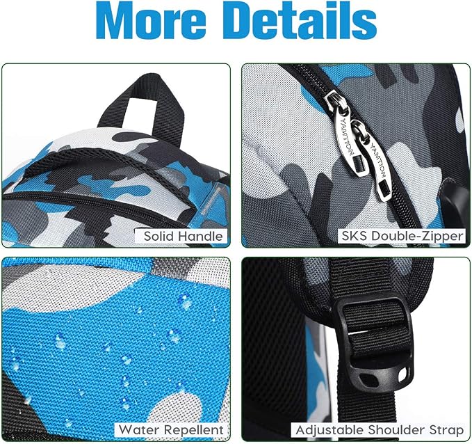 School Backpack for Teen Boys,Bookbag for High School College Backpack with USB,Camouflaged Blue