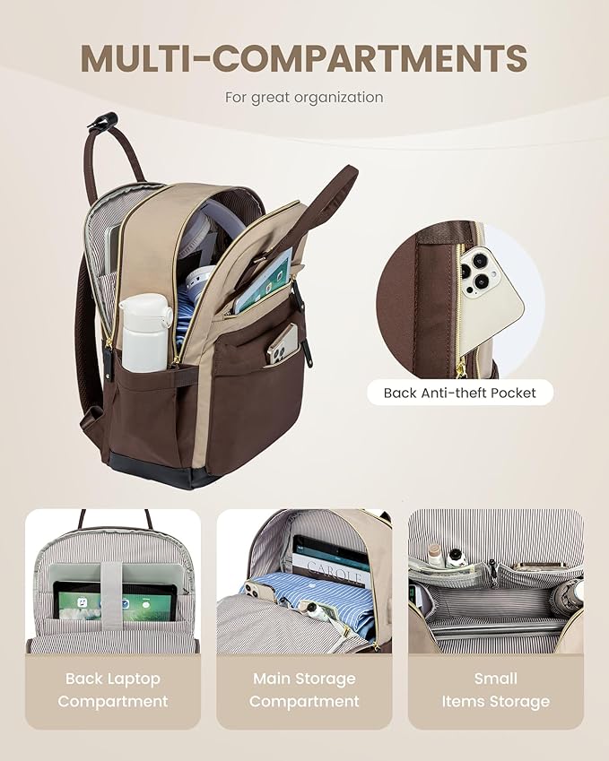 LOVEVOOK Travel Laptop Backpack Women, 15.6 Inch Anti-theft Laptop Bag with USB Port, Fashion Waterproof Computer Backpacks Teacher Nurse Backpack Purse for College Work