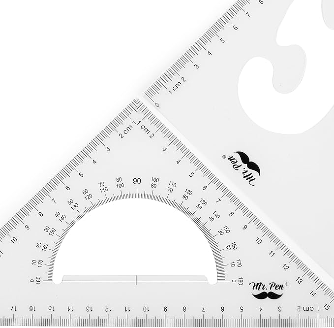 Mr. Pen- Triangle Ruler, 2 Pack, 22&15cm, 30/60 & 45/90, Right Triangle Ruler for Drawing