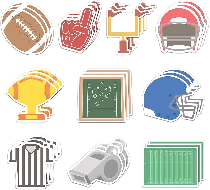 Xqumoi 30 Pack Football Sticky Notes - Sport Self Sticky Notepads Helmet Glove Self-Adhesive Writing Memo Pads for Office School Class Student Gift Supplies Birthday Party Favors Goodies Bag Fillers