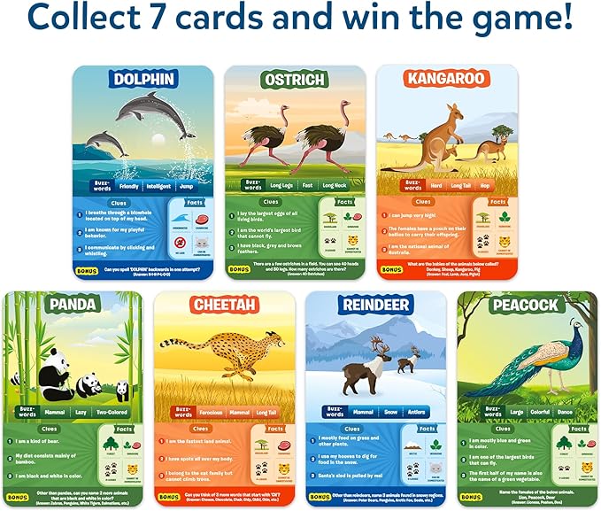 Skillmatics Guess in 10 Animal Planet, Card Game, Perfect for Boys, Girls, Kids, Teens, Adults Who Love Animals, Trivia Games, Travel Games, Screen-Free Fun, Gifts for Ages 6, 7, 8, 9, 10, and Up
