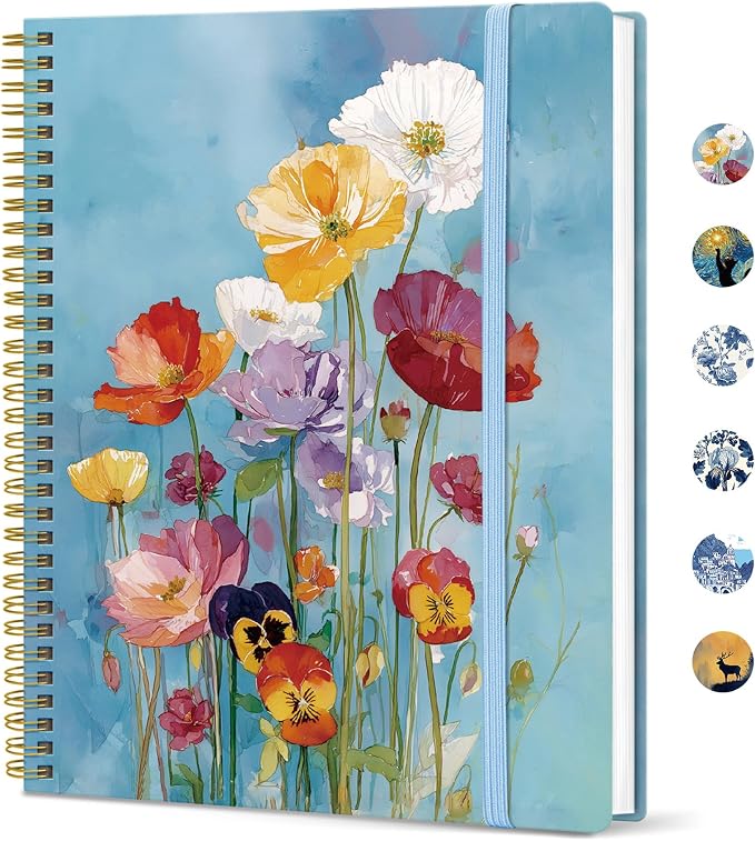 Taja Large Spiral Lined Journal for Women and Men, Notebook for Work