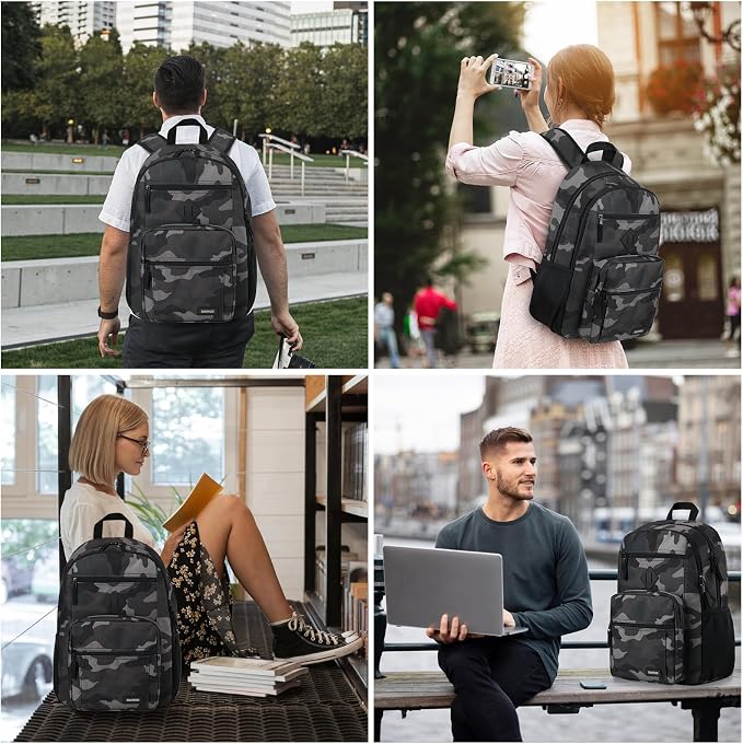 BIKROD Backpack for Men and Women, Lightweight Casual School Backpack for Teens Boys and Girls, Daily-use Travel Laptop Backpack with 15.6 Inch Notebook, High School Bookbag