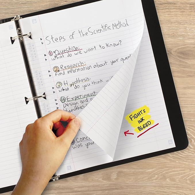 Five Star Loose Leaf Paper + Study App, Wide Ruled Filler Notebook Paper, Reinforced, Fights Ink Bleed, 8" x 10-1/2", 200 Sheets (150039)