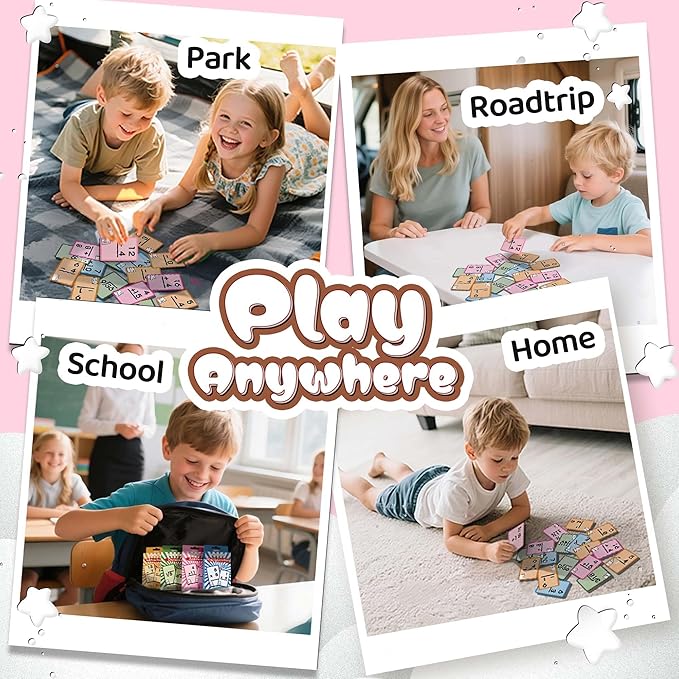 4 Set in 1, 144 Pcs Math Flashcards for Kids Ages 3-Up, Include Addition, Subtraction, Division and Multiplication Flash Cards, Math Flashcards, Multiplication Flash Cards