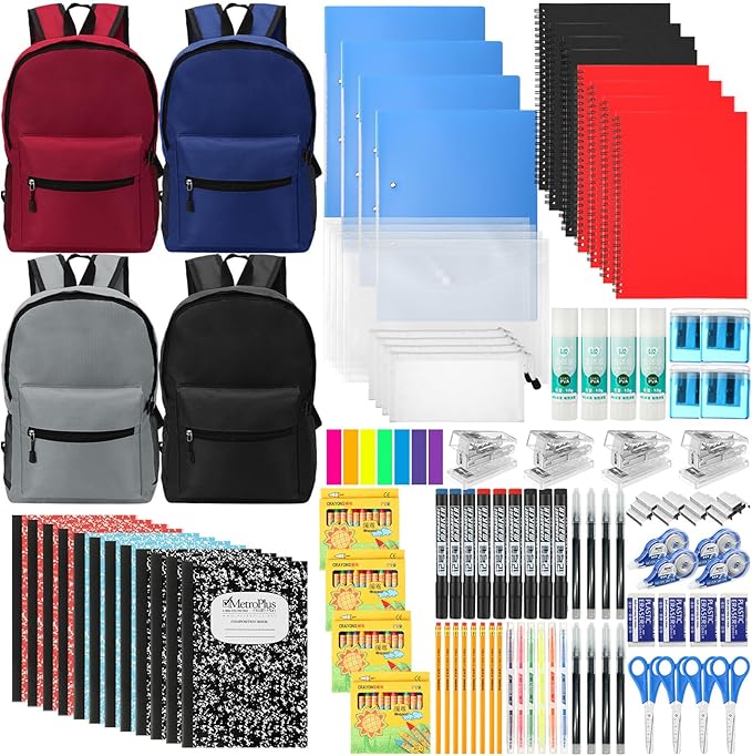 Gilprop 268 Pcs Christmas Gifts Bulk Back to School Supplies, 4 Set Operation Christmas Gift Backpack & Notebooks Pen Folders for 2026 Elementary Middle High Students 4-12 Grades Essential Bundle