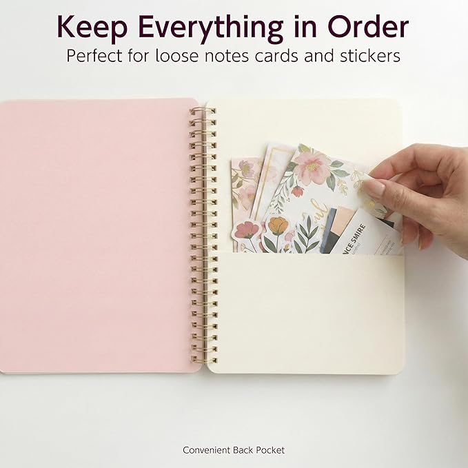 Bible Journal for Women - 2 Pack Pink & Purple A5 Spiral Notebook (5.7" x 8.3") | Christian Notebook for Bible Study, Sermon Notes & Prayer Journaling | Aesthetic School Supplies with Gold Foil Design