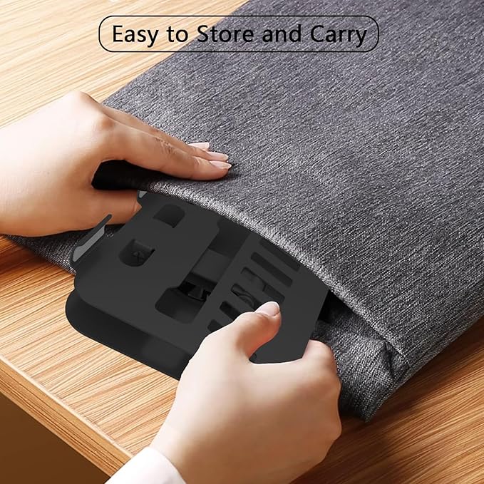 360° Rotation Tablet Stand, Ultra Stability Base Fully Folded Easy to Store and Carry Adjustable iPad Stand Compatible with 4-13" Tablet E-Reader iPad Pro/Air/Mini and More (Black)