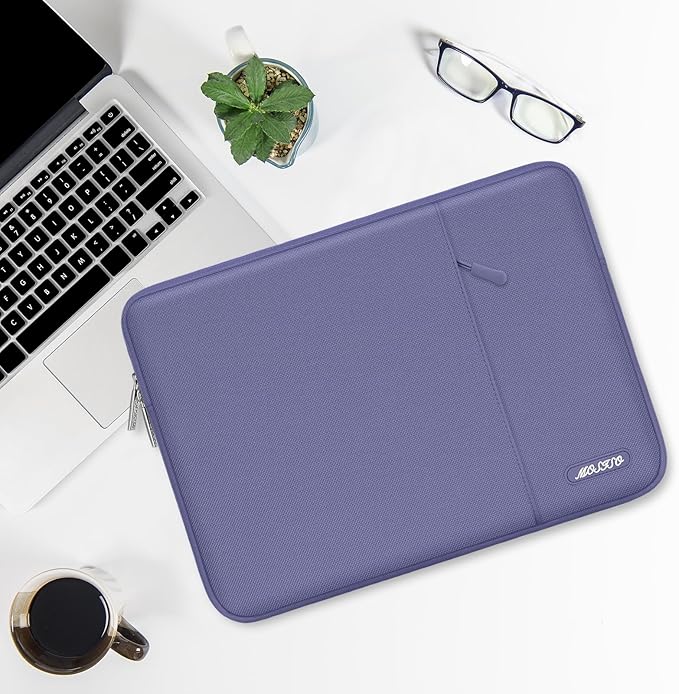 MOSISO Laptop Case 14 inch, 14 inch Laptop Sleeve Compatible with HP Lenovo Dell ASUS Acer, HP Stream, Dell Latitude, Lenovo IdeaPad, Polyester Vertical Computer Sleeve Bag with Pocket, Lavender Gray