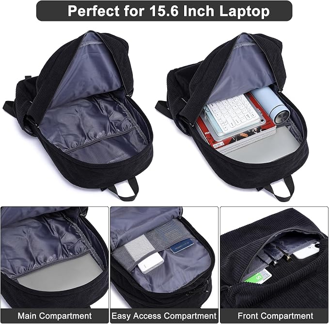 ZUBOND Backpack for School Boys and Girls, Lightweight School Bookbag for Teens, College Students Women & Men, Cute Large Laptop Backpack Fits 15.6 Inch Notebook