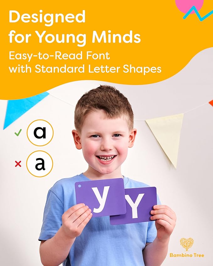 Spanish Alphabet Flash Cards - Thick ABC Flash Cards for Kids Ages 3-6 - Lowercase & Uppercase Letter Recognition Learning Game