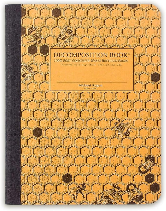 Decomposition Honeycomb College Ruled Composition Notebook - 9.75 x 7.5 Journal with 160 Lined Pages - Notebooks for School Supplies, Home & Office - 100% Recycled Paper - Made in USA