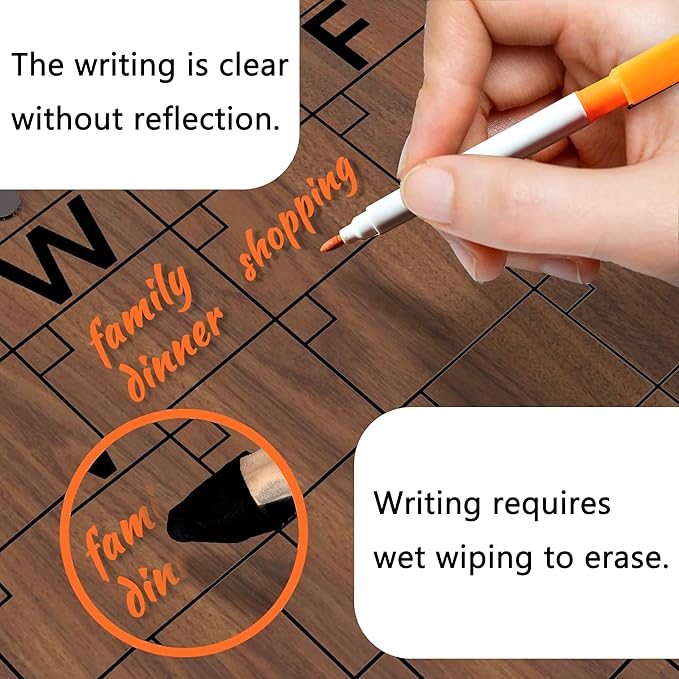 Neatsure Acrylic Dry Erase Calendar Whiteboard for Wall, 16"x12" Clear Monthly Planner White Board, w/ 4 Colors Markers