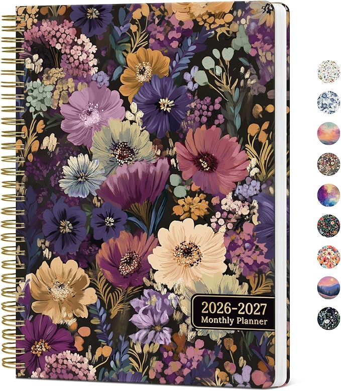 Monthly Planner 2026-2027, Aesthetic 2 Year Months Planner Calendar, 24-Months from January 2026 - December 2027, 26-27 Monthly Calendar Planner, Perfect for School Office Home, 7" x 10" - Midnight Bloom