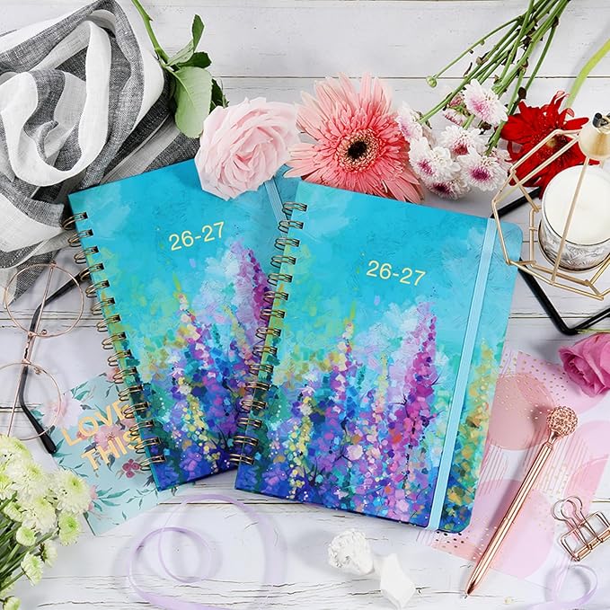 Planner 2026-2027 - Academic Planner 2026-2027, Jul 2026 - Jun 2027, 2026 2027 Planners Weekly and Monthly, 6.3" x 8.4", 26-27 Calendar Planners with Hardcover, Colorful Tabs, Pocket - Oil Painting