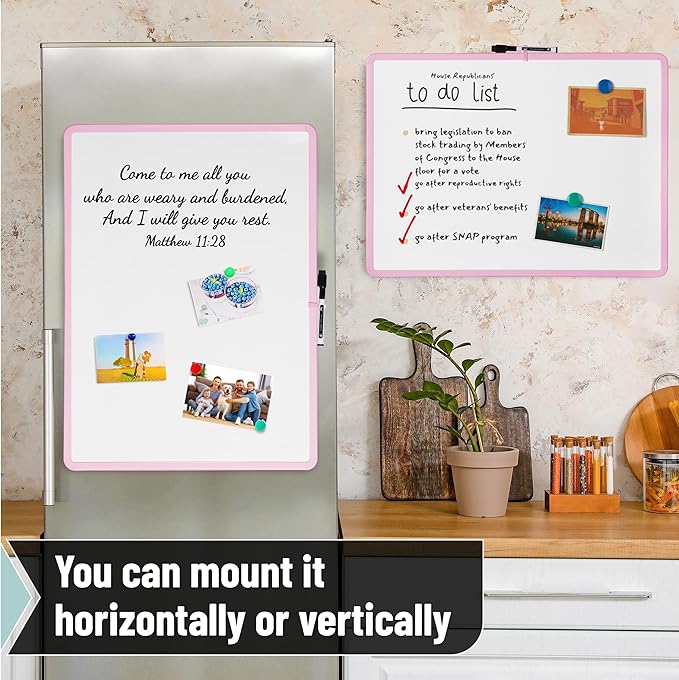 Mr. Pen- Magnetic Whiteboard Dry Erase, 18x24 Inches, Dry Erase Board with Black Fine Point Marker, Magnetic White Board for Students, Home, Office and Classroom