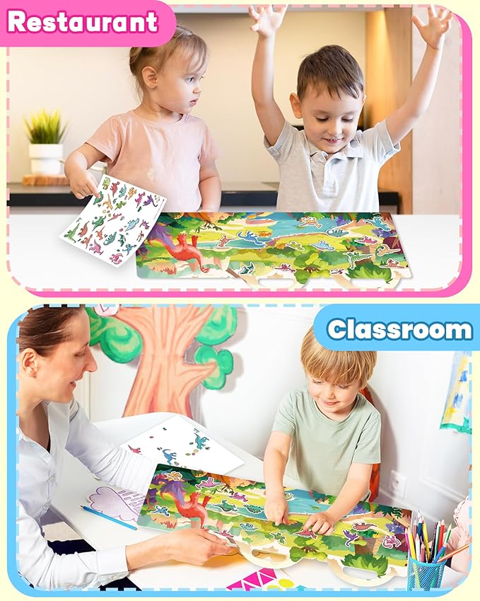 Walenced Reusable Sticker Book for Toddlers, Travel Stickers for Kids, Toddler Craft Activities Toys, Birthday Gifts for Boys & Girls