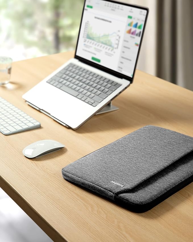 tomtoc Slim Laptop Sleeve for 14-inch MacBook Pro M5/M4/M3/M2/M1 Pro/Max 2025-2021, Water-Resistant Protective Case for 13.8 Inch Surface Laptop AI PC, Accessory Bag