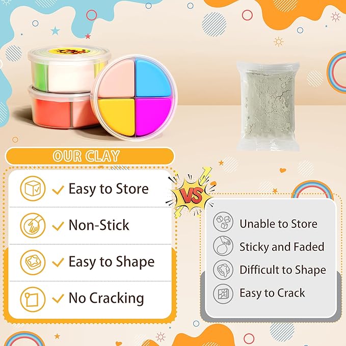 Aestd-ST Air Dry Clay Kit - Animal Theme, Modeling Clay for Kids, DIY Model Magic Clay with Sculpting Tools and Tutorials, 12 Boxes Molding Clay, Soft & Non-Sticky, Arts and Crafts Gift for Kids