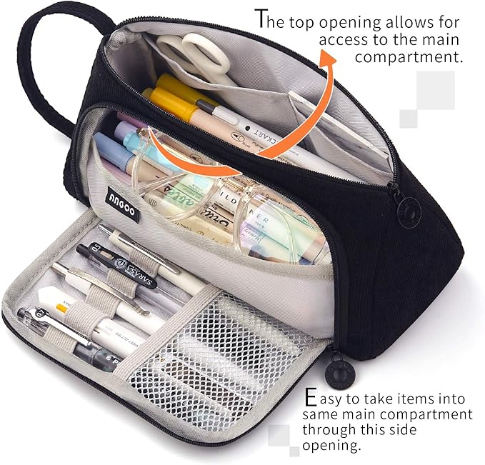 EASTHILL Big Capacity Pencil Case Pouch Pen Case Simple Stationery Bag School College Office Organizer for Teens Girls Adults Student