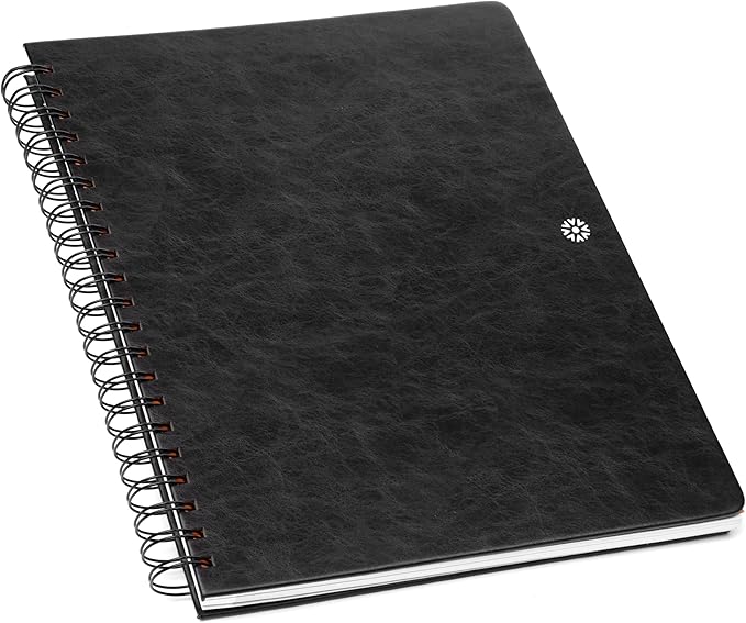 Notsu Undated Daily Planner Notebook | Minimalist Productivity Planner with To Do List, Agenda, Dot Grid, Lined, Notes sections. 160 Pages, Thick Paper 120 gsm, 8.5 x 11 inches, Premium Black Vegan