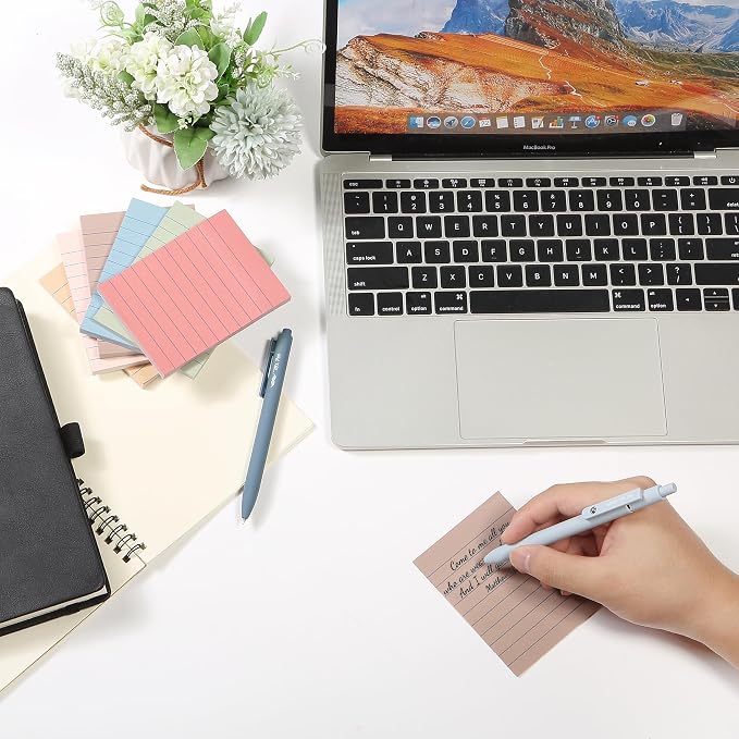Mr. Pen- Lined Sticky Notes, 3" x 4", 6 Pads, 60 Sheets/Pad