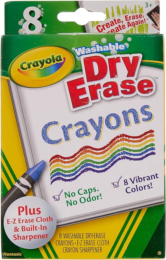Binney & Smith Dry-Erase Crayons Classic Box of 8