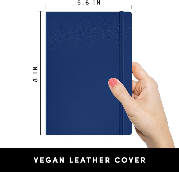 PAPERAGE Lined Journal Notebook, Hardcover Journal for Women & Men, 160 Pages, (5.6 in x 8 in), College Ruled Journaling Notebook for Work, School Supplies & Note Taking, (Royal Blue)