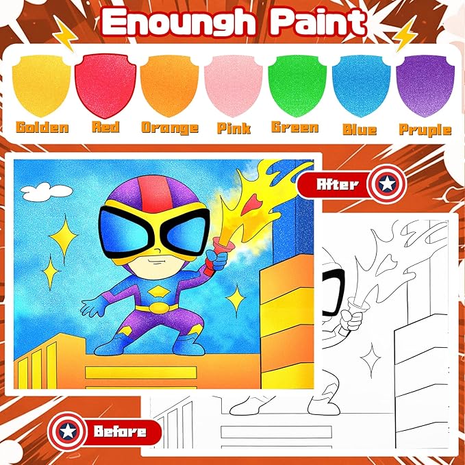 Water Color Painting Set for Kids, Mess Free Watercolor Coloring Books, Arts and Crafts for Boy Ages 3-5 4-8, Travel-Friendly Drawing Kit Gifts for Birthday Christmas