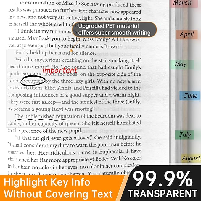 Transparent Sticky Notes with Marker, 【99.9% Transparency, Strong Adhesion,Waterproof 】 MEIGAONE 7 Pack Clear Sticky Note 3x3,Translucent Sticky Note Office,School Supplies