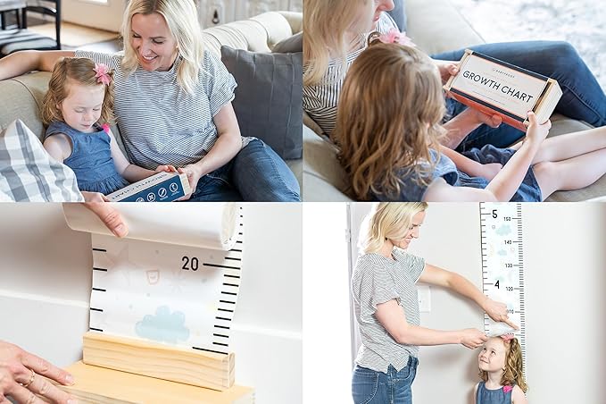 Growth Chart for Kids by Baby Proof - Measuring Height Chart and Kids Decor! Meaningful Memories Through Kid Size Chart Measurement. Leafy Growth Chart Ruler for Wall with Wooden Keepsake Box
