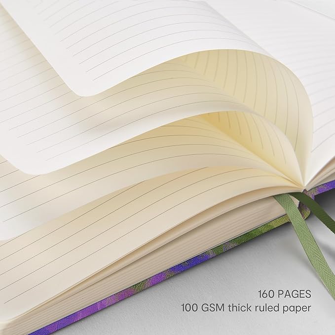 &And Per Se Hardcover Notebook – A5 5.7"x8" College Ruled, 160 Pages, 100gsm Thick Paper – Aesthetic Journal for Women, Gift-Ready Planner, Everyday Writing Notebook (Lavender Grove)