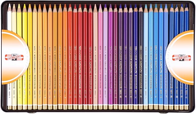 Koh-I-Noor Polycolor Drawing Pencil Set, 72 Assorted Colored Pencils in Tin, 1 Each (FA3827)