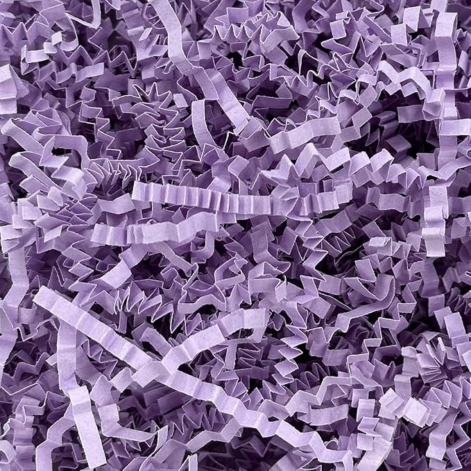 LKQBBSZ Crinkle Cut Paper Shred Filler, Raffia Paper Shredded Paper Stuffing for Gifts Wrapping Baskets Box Filling Easter Party Supply (Purple)