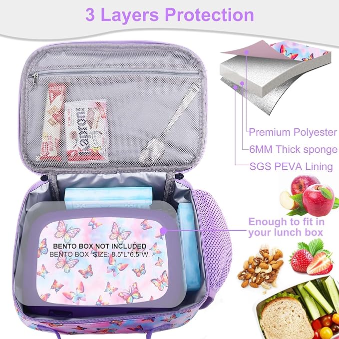 RHCPFOVR Kids Lunch Bag - Insulated Lunch Box for Boys Girls,Washable Lunch Bag and Reusable Toddler Leak-proof Lunchbox for School and Daycare