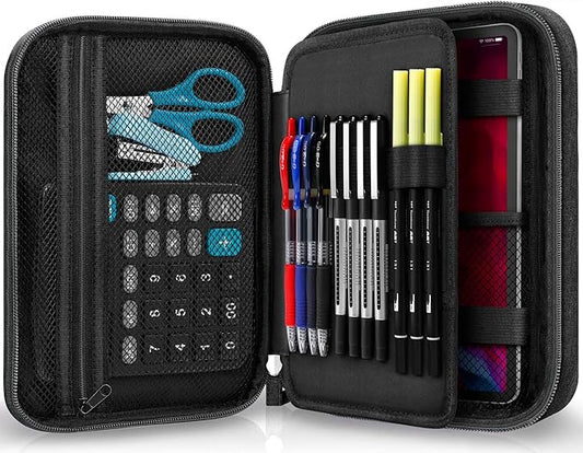 Zannaki Big Capacity Storage Pouch Marker Pen Pencil Case Simple Stationery Bag Box Art Tool & Sketch Storage Boxes for Bullet Journal Middle High School Office College Student Girl Women Adult Teen