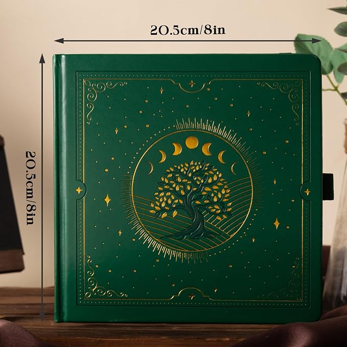 TIEFOSSI Tree of Life Journal, Square Dotted Journal for Women Men, Dot Aesthetic Notebook with 160 Numbered Pages, Hardcover Vegan Leather Journals with Bookmark, 160 GSM Thick Paper, 8 x 8 IN