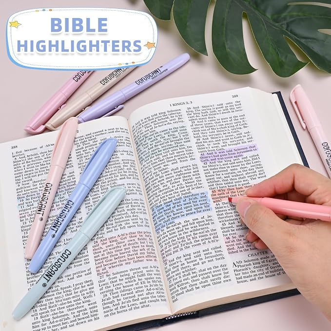 coruscant Pastel Highlighters Set, Assorted Colors Chisel Tip Cute Highlighters, Dry Quickly, for Journal Bible Study, School Office Supplies, 8 Pack