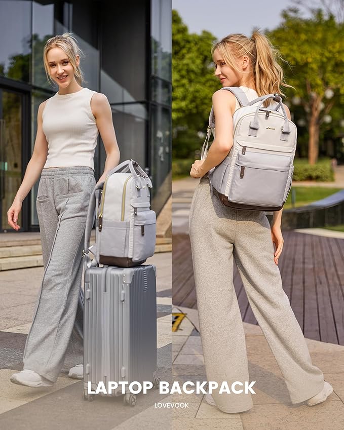LOVEVOOK Travel Laptop Backpack Women, 17.3 Inch Anti-theft Laptop Bag with USB Port, Fashion Waterproof Computer Backpacks Teacher Nurse Backpack Purse for College School Work