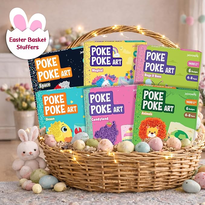 jackinthebox Poke Poke Art – Pets Theme, Mess-Free Fabric Art and Craft, Flower Pressing Kits, Gift for Kids, Gifts for Girls and Boys Ages 4 5 6 7 8