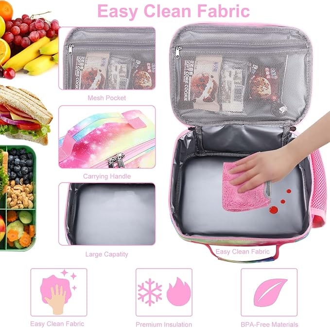 RHCPFOVR Kids Lunch Bag - Insulated Lunch Box for Boys Girls,Washable Lunch Bag and Reusable Toddler Leak-proof Lunchbox for School and Daycare