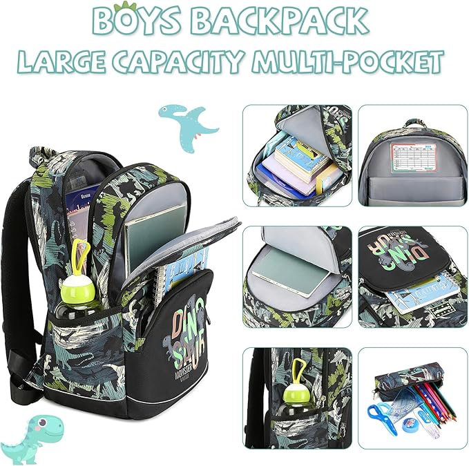 Cusangel Dinosaurs Backpack for Girls Boys,5-10 Ages in Elementary and Toddler School,Backpack for Daycare kids,18L