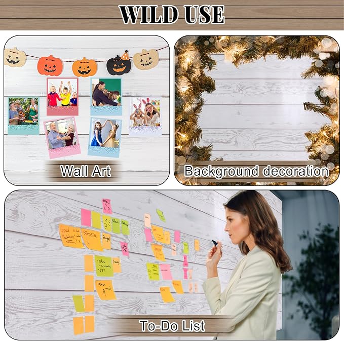 White Wood Bulletin Board Roll Non-Woven Fabric Poster 15.7"×65.6ft