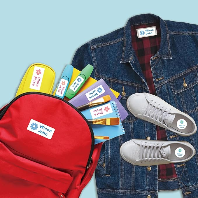 304 Personalized Daycare Labels with Name,Custom Waterproof Name Stickers,No Iron Sticker for Clothing Tags,Water Bottles,School Supplies,Personalized Name Stickers Labels for Clothes,Lunch Box