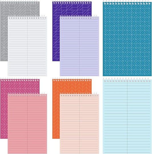 Lincia Top Spiral Steno Pads 6'' x 9'' Gregg Rule Inner Paper Steno Books Notebook Writing Pad for Note Taking in Office, University, College, Work(Colorful,10 Pcs)