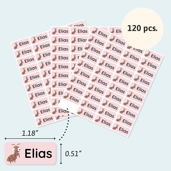 Iron-On Name Labels & Clothing Labels for Nursing Home (120) – Iron On Name Tags & Name Labels for Clothing & Clothes, School & Daycare – Waterproof - Insects